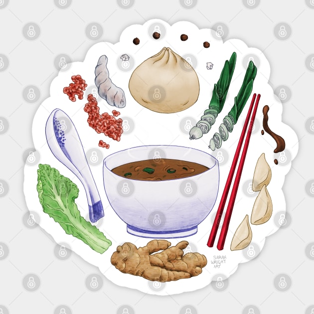 Dumpling Lover Sticker by SarahWrightArt